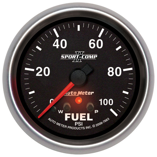 Autometer Sport-Comp II 2-5/8in 0-100 PSI Full Sweep Electronic Fuel Pressure Gauge - My Store