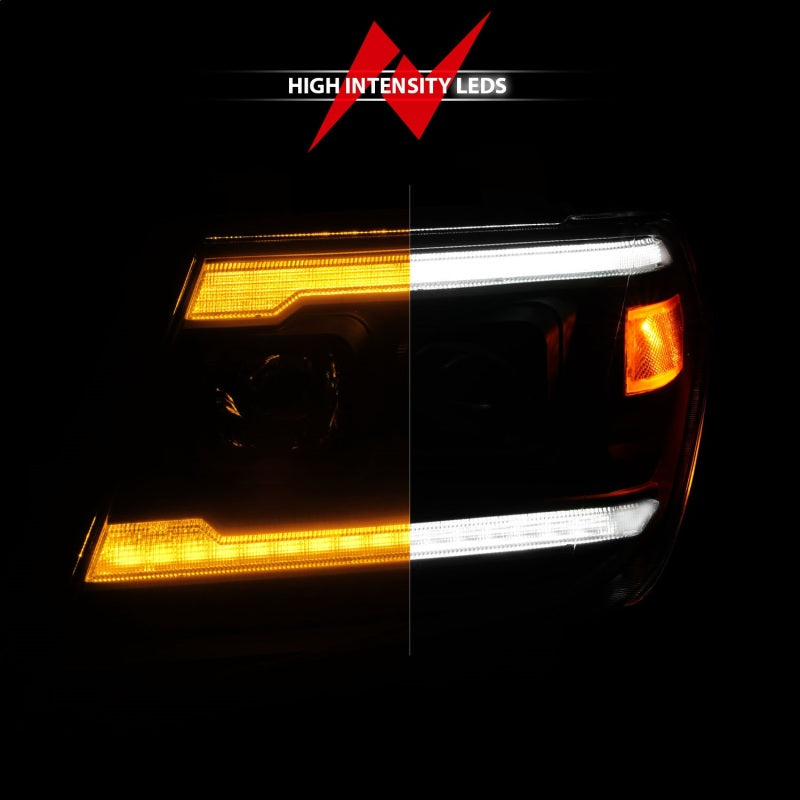 ANZO 09-20 Nissan Frontier Black Projector Plank Style DRL w/ Switchback & Sequential LED DRL - Mammoth Racing -