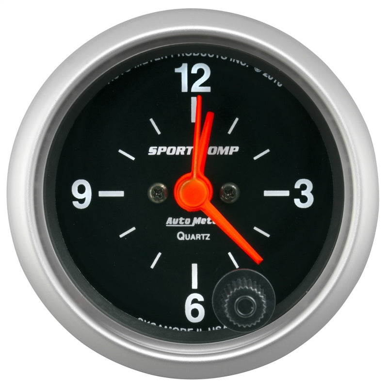 Autometer Sport-Comp 2-1/16in. 12 Hour Analog Clock Gauge - My Store