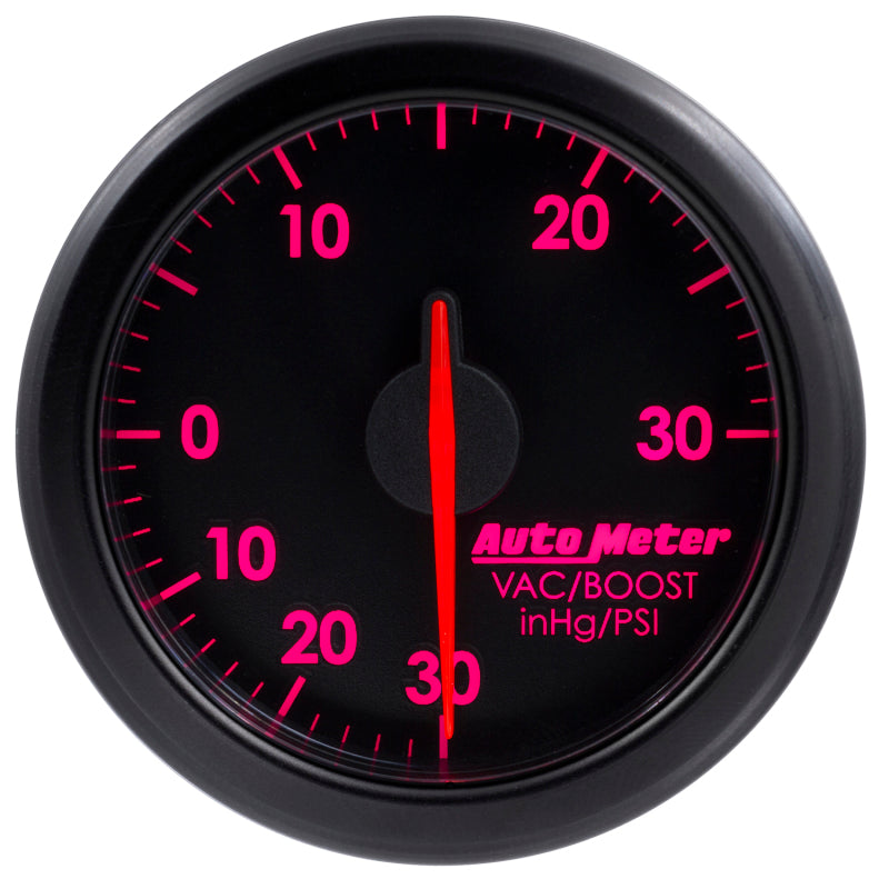 Autometer Airdrive 2-1/6in Boost/Vac Gauge 30in Hg/30 PSI - Black - My Store