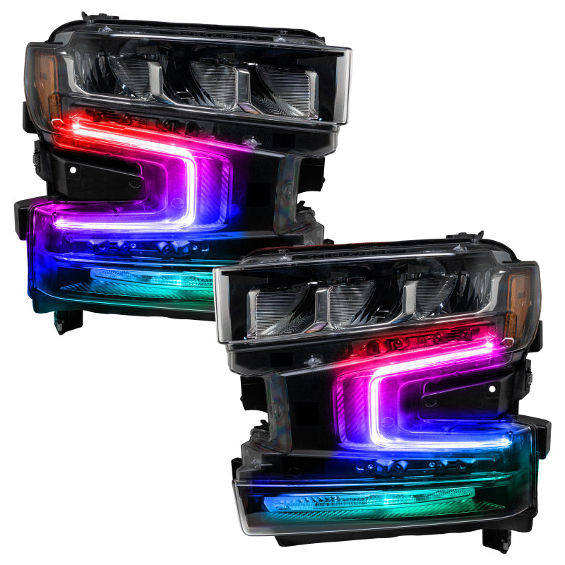 Oracle 19-21 Chevy Silverado 1500 RGB+W Headlight DRL Upgrade Kit - ColorSHIFT - Mammoth Racing -