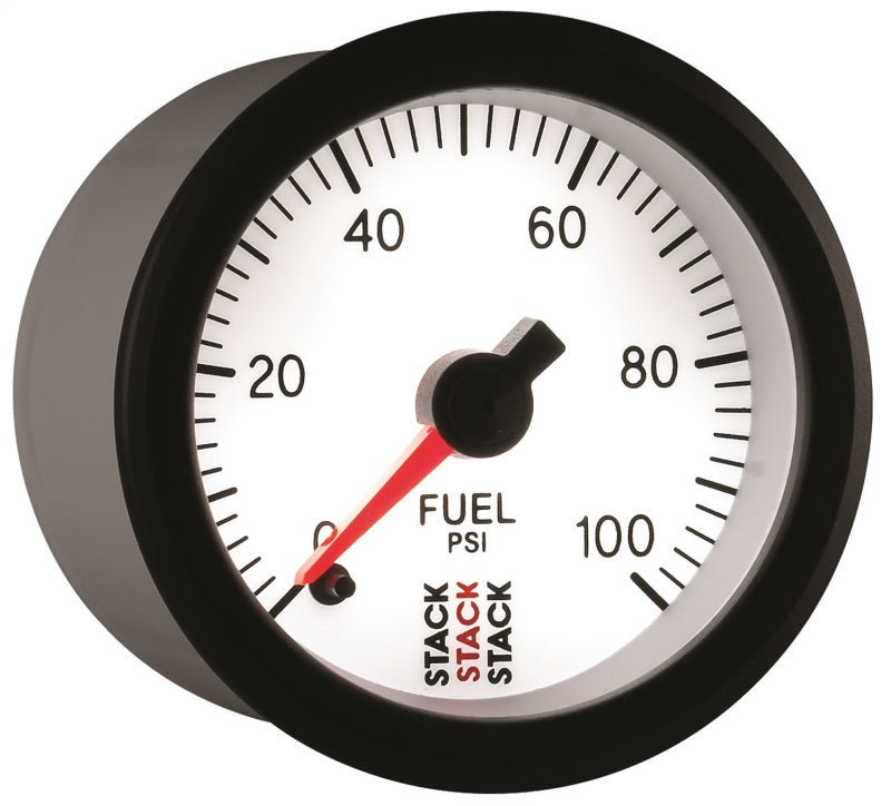 Autometer Stack 52mm 0-100 PSI 1/8in Nptf Male Pro Stepper Motor Fuel Pressure Gauge - White - My Store