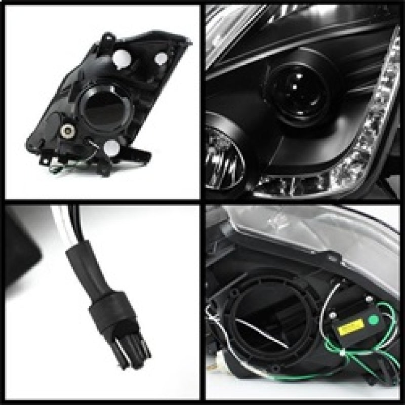 Spyder Nissan 350Z 03-05 Projector Headlights Halogen Model Only - DRL Black PRO-YD-N350Z02-DRL-BK - Mammoth Racing -