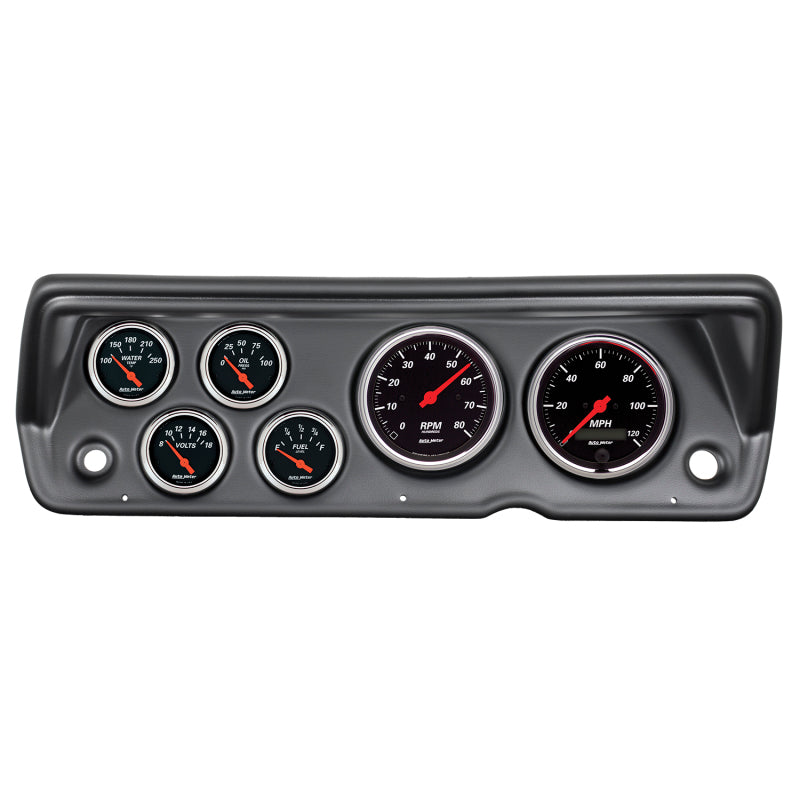 Autometer Designer Black 70-76 Duster/Demon/Dart Dash Kit 6pc Tach / MPH / Fuel / Oil / Wtmp / Volt - My Store