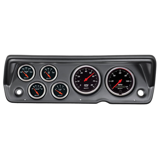 Autometer Designer Black 70-76 Duster/Demon/Dart Dash Kit 6pc Tach / MPH / Fuel / Oil / Wtmp / Volt - My Store