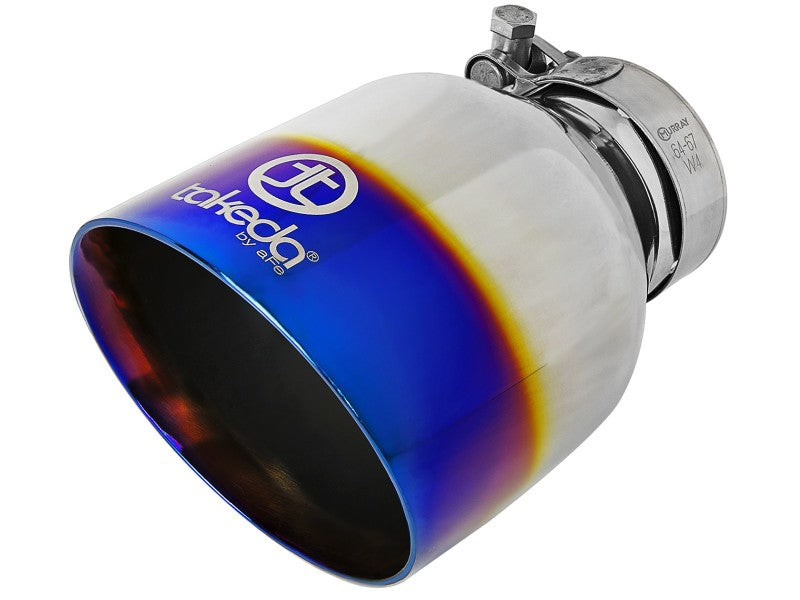 aFe POWER Takeda 16-17 Lexus IS200t L4-2.0L (t) 2.5in-3in 304 SS CB Exhaust w/ Blue Tip - Mammoth Racing -