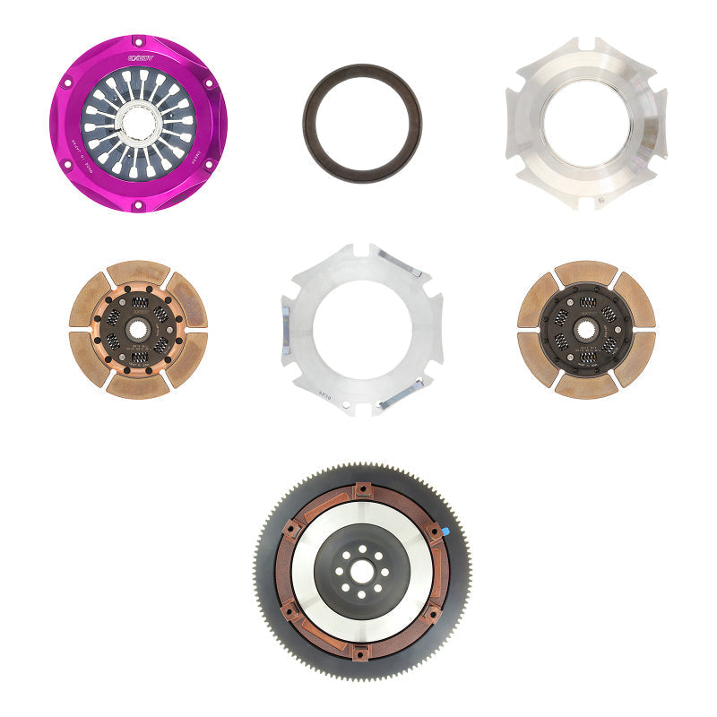 Exedy 2004-2014 Subaru Impreza WRX STI H4 Hyper Twin Cerametallic Clutch Sprung Center Disc Pull - Mammoth Racing -