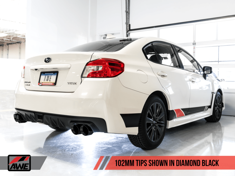 AWE Tuning Subaru WRX/STI VA/GV Sedan Track Edition Exhaust - Diamond Black Tips (102mm) - My Store