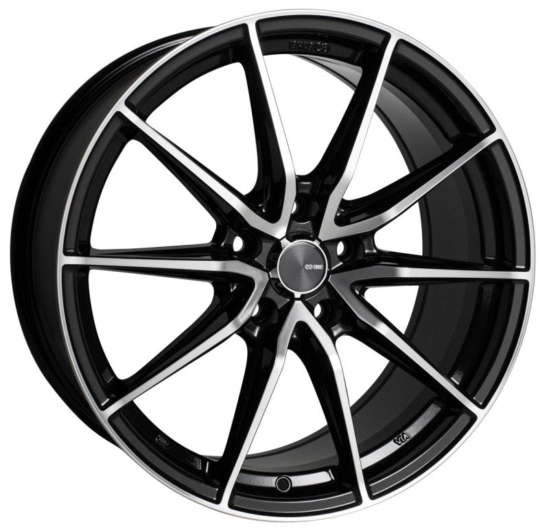 Enkei DRACO 18x8.0 5x114.3 45mm Offset 72.6mm Bore Machined Black Wheel - Mammoth Racing -