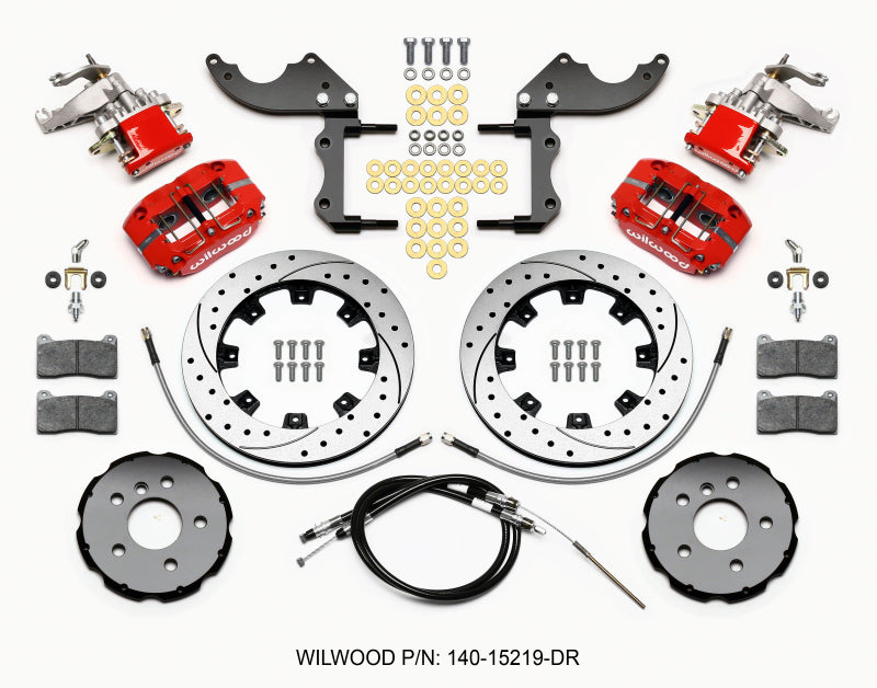 Wilwood Dynapro Radial4 / MC4 Rear Kit 12.19 Drilled Red 2014-2015 Mini Cooper w/Lines & Cables - My Store