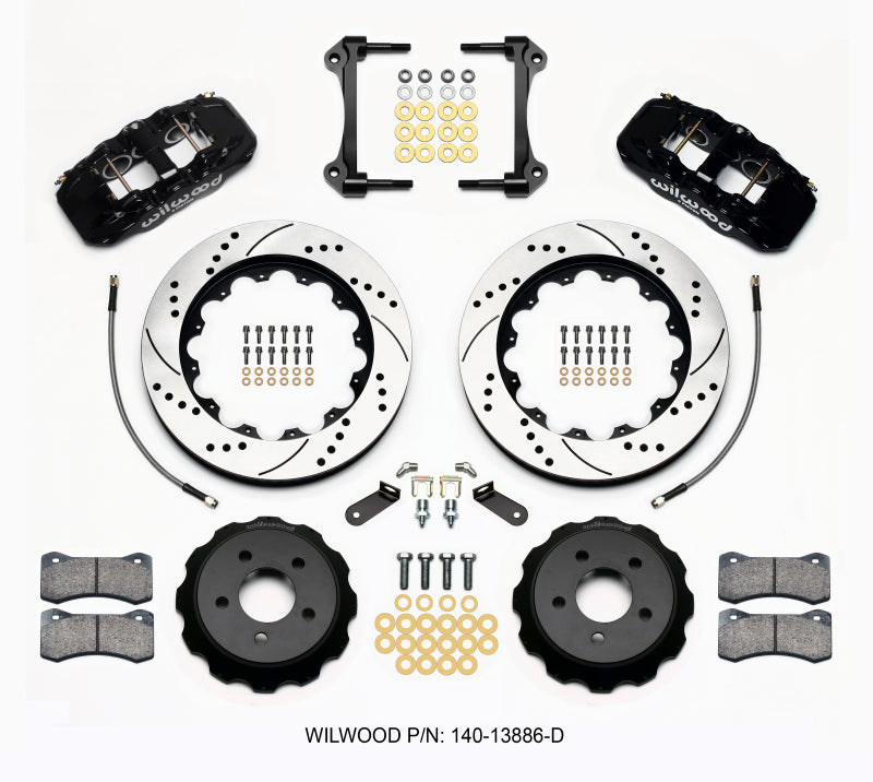Wilwood Aero6 Front Hat Kit 14.00 Drilled 2015-Up Mustang w/Lines - My Store