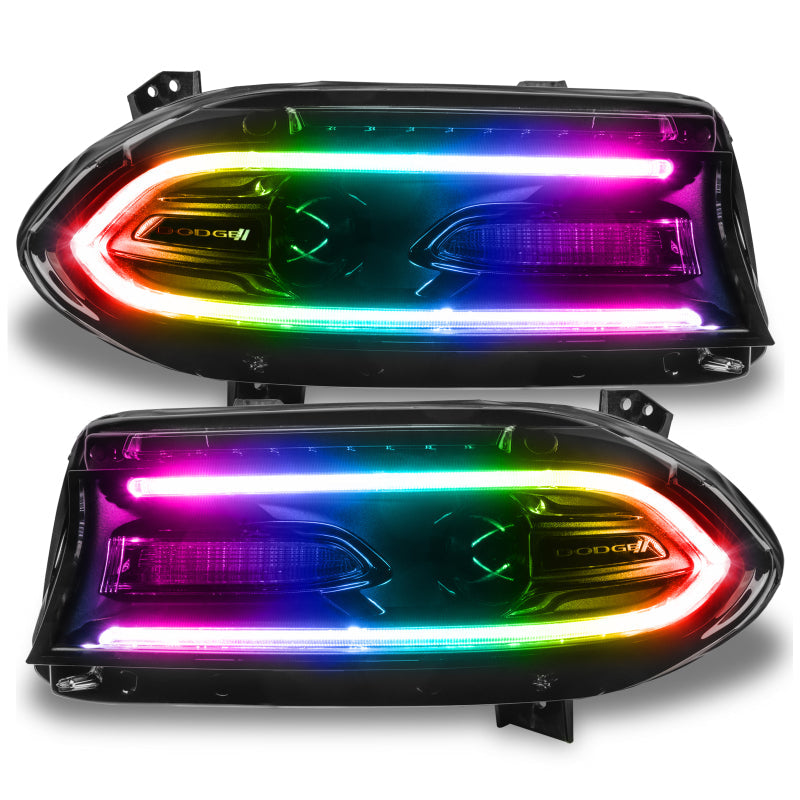 Oracle 15-21 Dodge Charger RGB+W DRL Headlight DRL Upgrade Kit - ColorSHIFT w/ Simple Controller - Mammoth Racing -