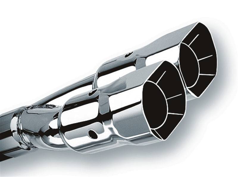 Borla Universal Polished Tip Dual Square Angle-Cut Intercooled (inlet 2 1/2in. Outlet 2 7/8 x 3 3/8i - Mammoth Racing -