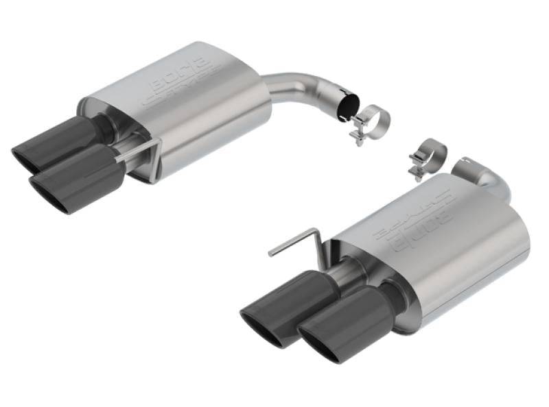 Borla 18-19 Ford Mustang GT 5.0L 2.5in S-Type Exhaust w/o Valves (Rear Section Only) - Black Chrome - Mammoth Racing -