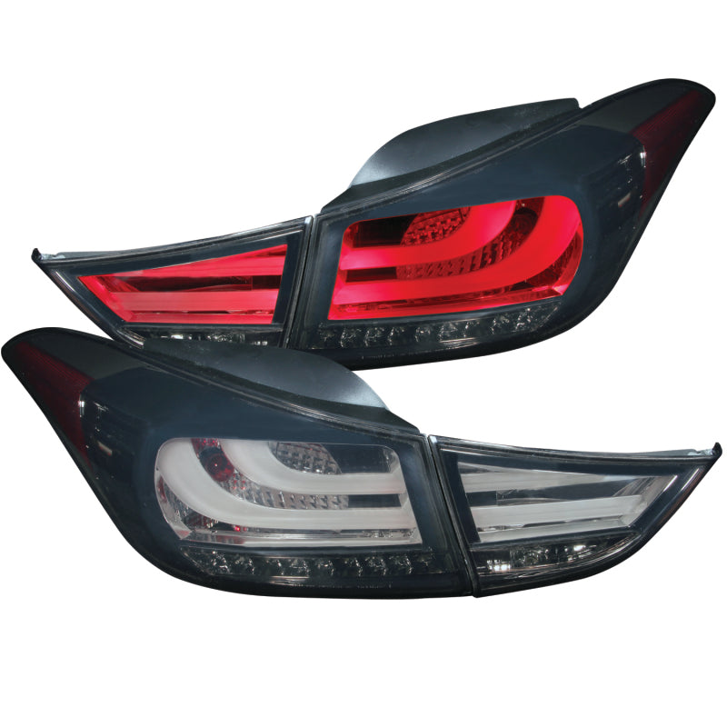 ANZO 2011-2013 Hyundai Elantra LED Taillights Smoke 4pc - Mammoth Racing -