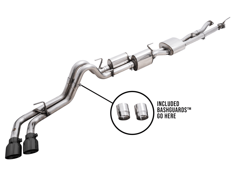 AWE 16-22 Toyota Tacoma 0FG Catback Exhaust w/ BashGuard - Dual Diamond Black Tips - My Store
