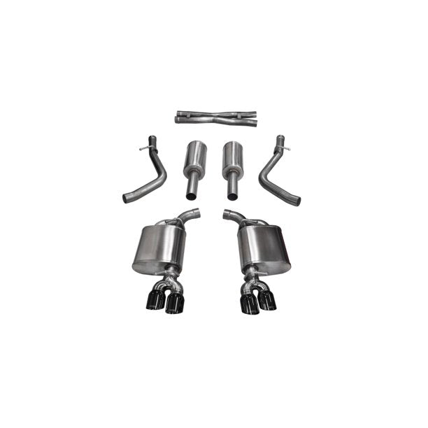 Corsa 15-17 Dodge Challenger Xtreme Cat-Back Dual Rear Exit with Twin 3.5in Black Pro-Series Tips - Mammoth Racing -