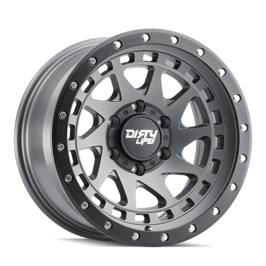 Dirty Life 9311 Enigma Pro 17x9/6x139.7 BP/-12mm Offset/106mm Hub Satin Graphite Wheel - Beadlock