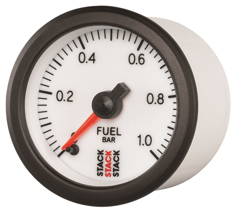 Autometer Stack 52mm 0-1 Bar M10 Male Pro Stepper Motor Fuel Pressure Gauge - White - My Store
