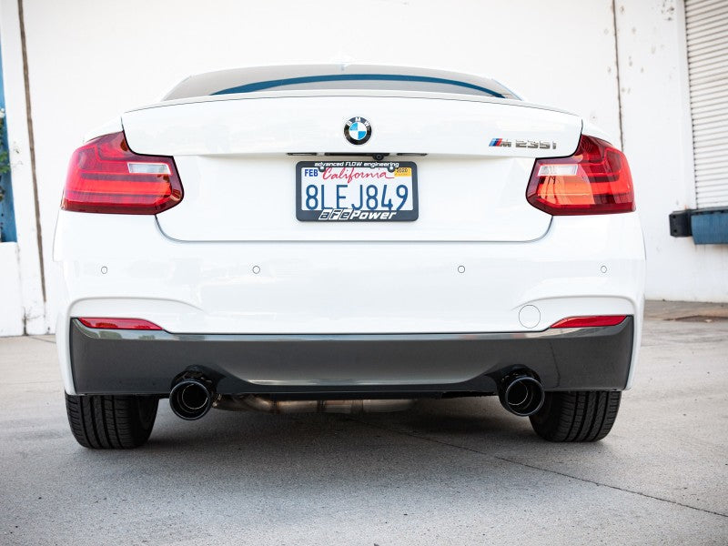 aFe MACHForce XP 3in to 2.5in 304 SS Axle-Back Exhaust w/ Black Tips 14-16 BMW M235i - Mammoth Racing -