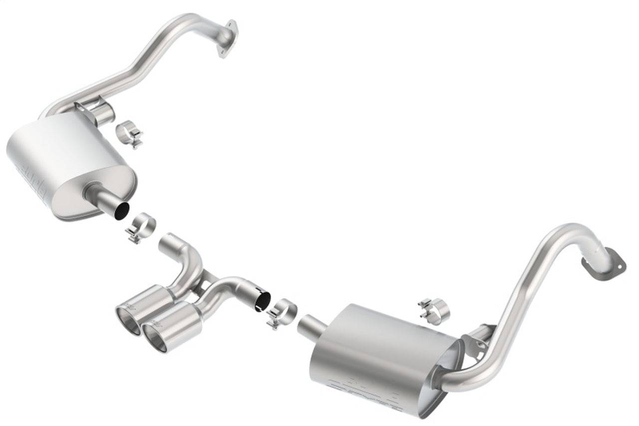 Borla 14-15 Porsche Cayman/Boxster (981) RWD 2Dr Dual Center Rear Exit Catback 4in Tip Exhaust Sys - Mammoth Racing -