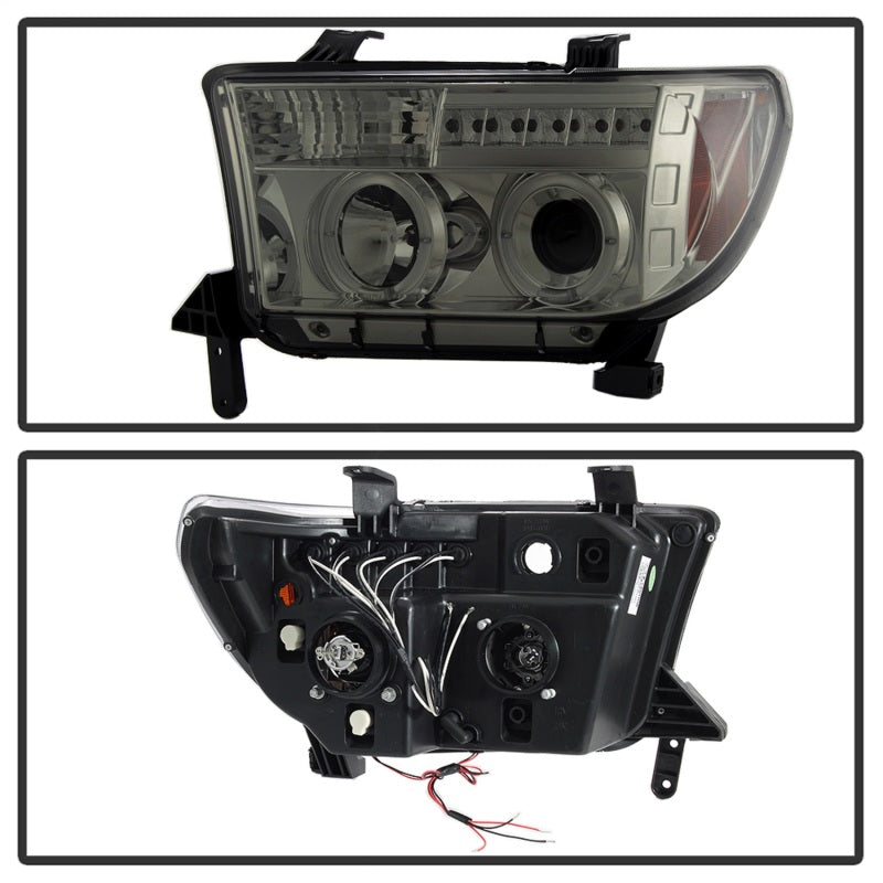 Spyder Toyota Tundra 07-13 Projector Headlights LED Halo LED Smke PRO-YD-TTU07-HL-SM - Mammoth Racing -