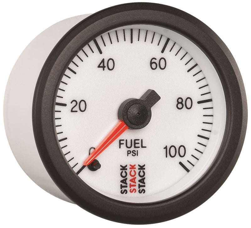 Autometer Stack 52mm 0-100 PSI 1/8in Nptf Male Pro Stepper Motor Fuel Pressure Gauge - White - My Store