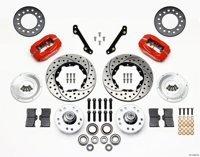 Wilwood Forged Dynalite Front Kit 11.00in Drilled Red 79-81 Camaro - Mammoth Racing -