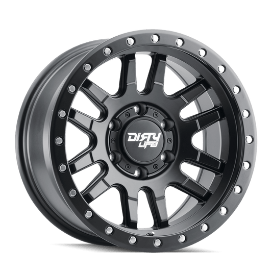 Dirty Life 9309 Canyon Pro 17x9/5x127 BP/-12mm Offset/71.5mm Hub Matte Black Wheel - Beadlock