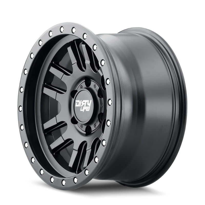 Dirty Life 9309 Canyon Pro 17x9/5x139.7 BP/0mm Offset/108.1mm Hub Matte Black Wheel - Beadlock - Mammoth Racing -
