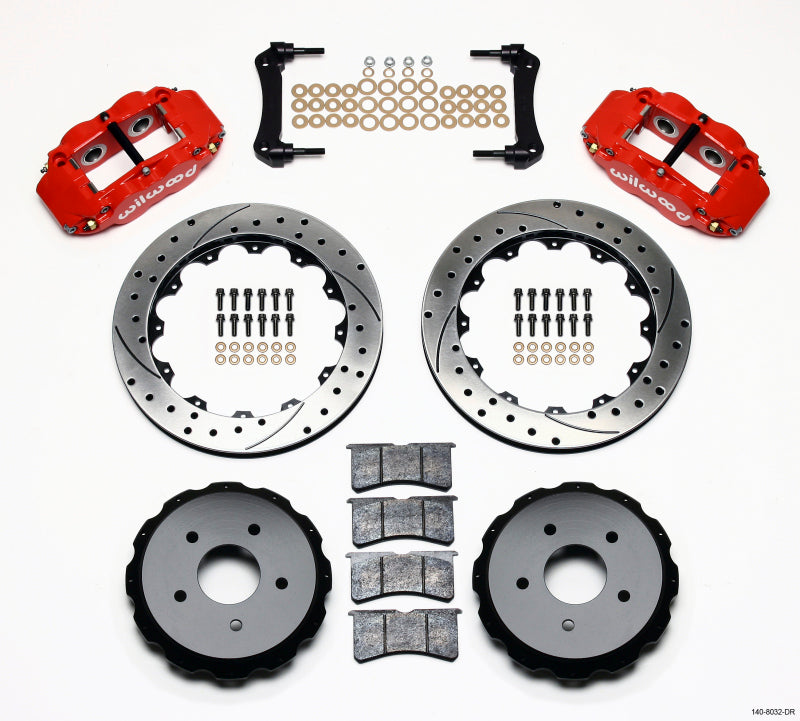 Wilwood Narrow Superlite 4R Rear Kit 12.88in Drilled Red 97-04 Corvette C5/z06 - My Store