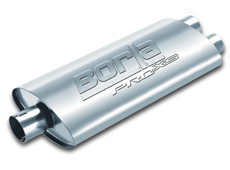 Borla Universal Center/Dual Oval 3in In / 2.5in Out 19in x 4in x 9.5in Notched PRO-XS Muffler - My Store