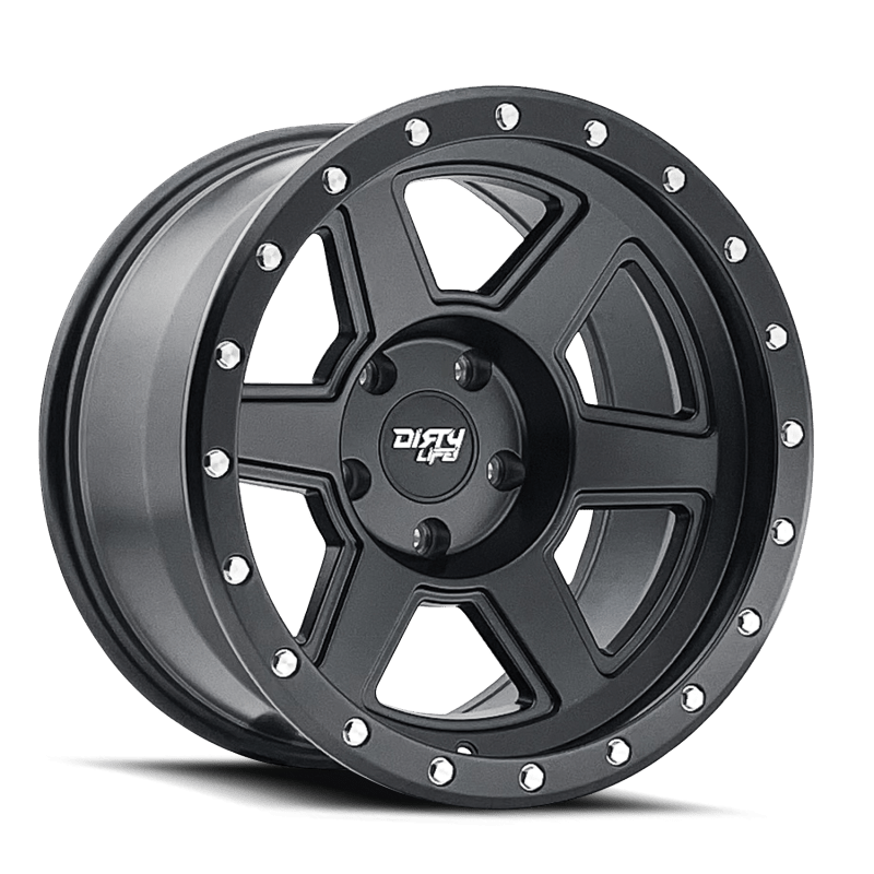 Dirty Life 9315 Compound 17x9 / 6x139.7 BP / -12mm Offset / 106mm Hub Matte Black Wheel - Mammoth Racing -