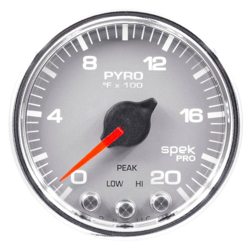 Autometer Spek-Pro Gauge Pyro. (Egt) 2 1/16in 2000f Stepper Motor W/Peak & Warn Slvr/Chrm - My Store