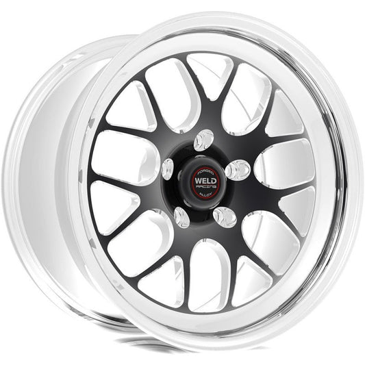 Weld S77 17x8 / 5x4.5mm BP / 5.2in. BS Black Wheel (High Pad) - Non-Beadlock - Mammoth Racing -