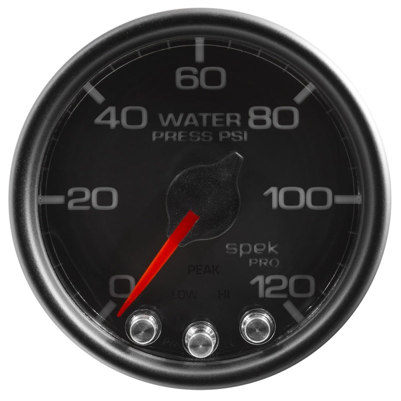 Autometer Spek-Pro Gauge Water Press 2 1/16in 120psi Stepper Motor W/Peak & Warn Blk/Blk - My Store