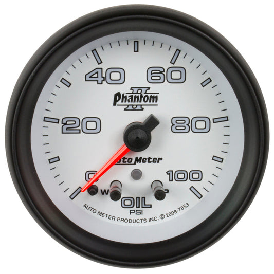 Autometer Phantom II 2-5/8in 100 PSI Stepper Motor Oil Pressure Gauge - My Store