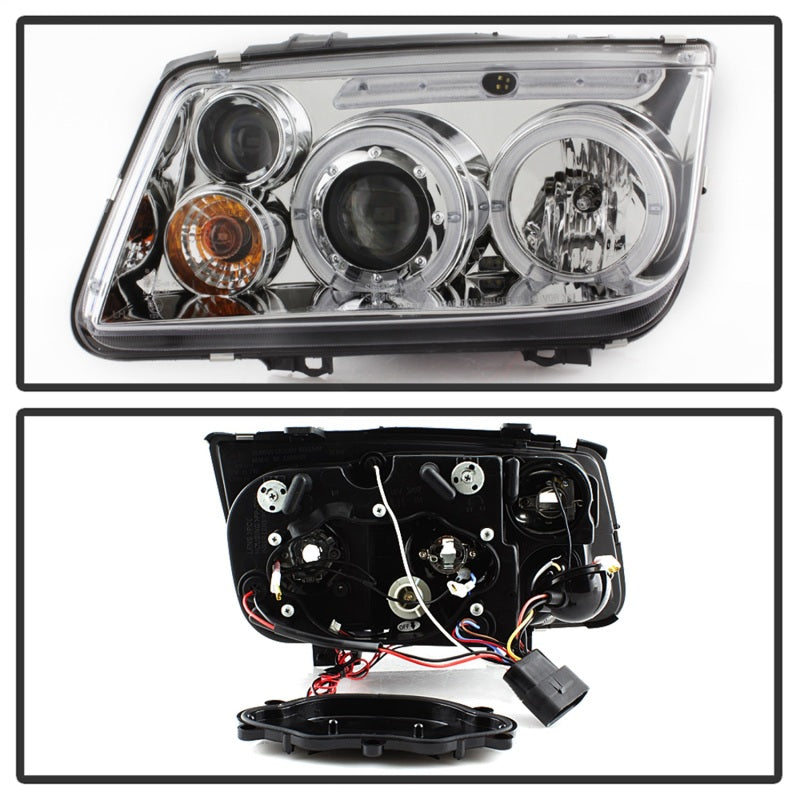 Spyder Volkswagen Jetta 99-05 Projector HeadlightsLED Halo Chrm PRO-YD-VJ99-HL-C - Mammoth Racing -