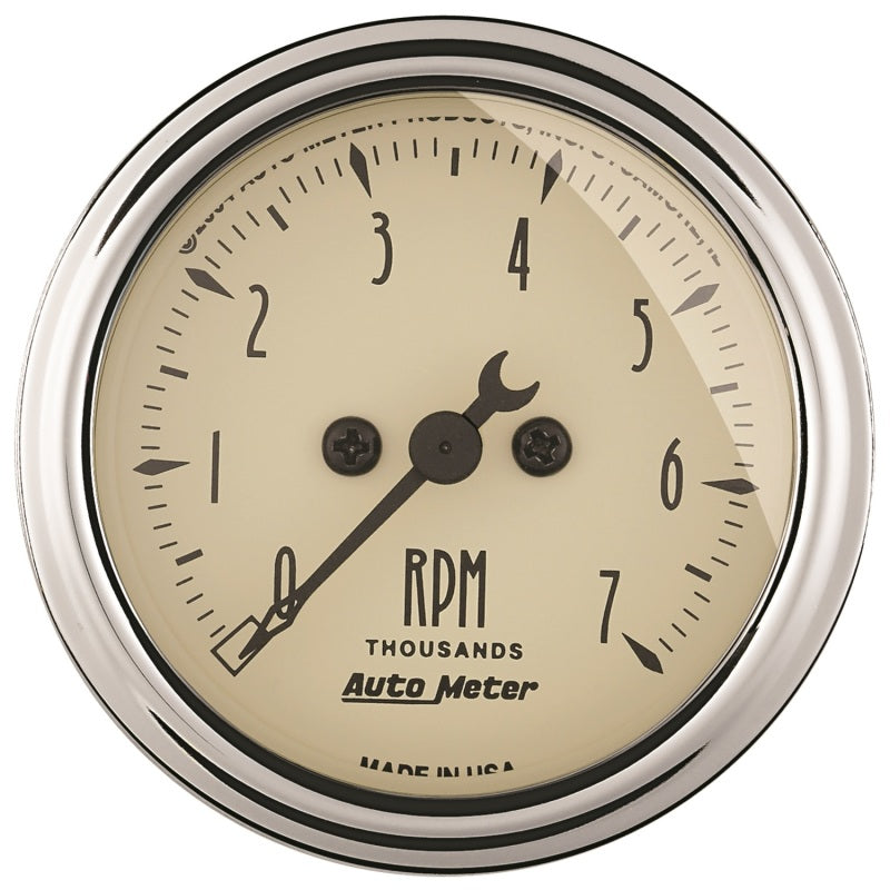 Autometer 2-1/16in Antique Beige In-Dash 7K RPM Tachometer Gauge - My Store