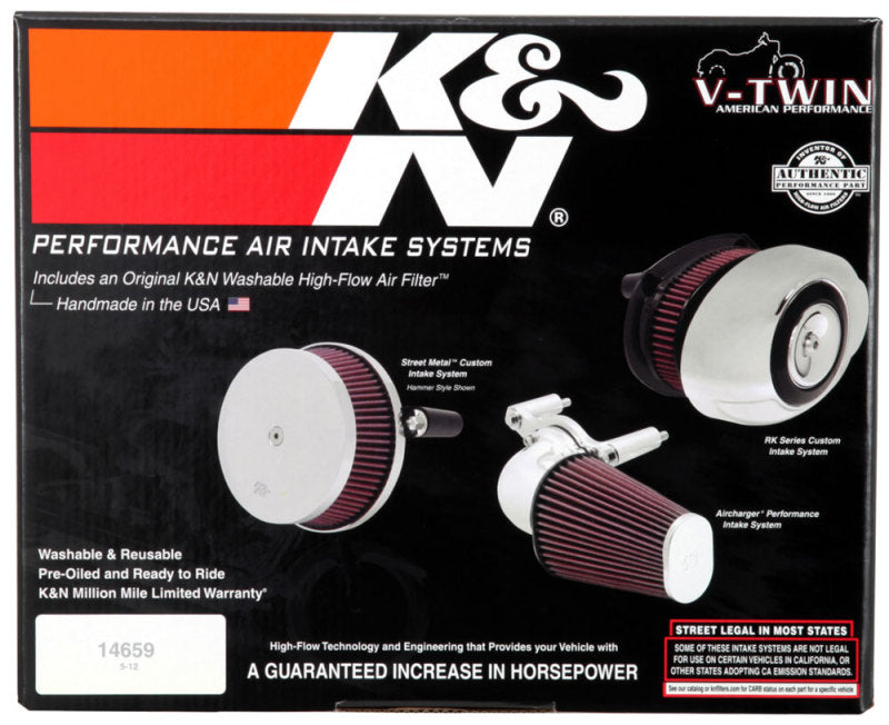 K&N 08-17 Harley Davidson Touring 96 CI / 103 CI Performance Intake Kit - Mammoth Racing -