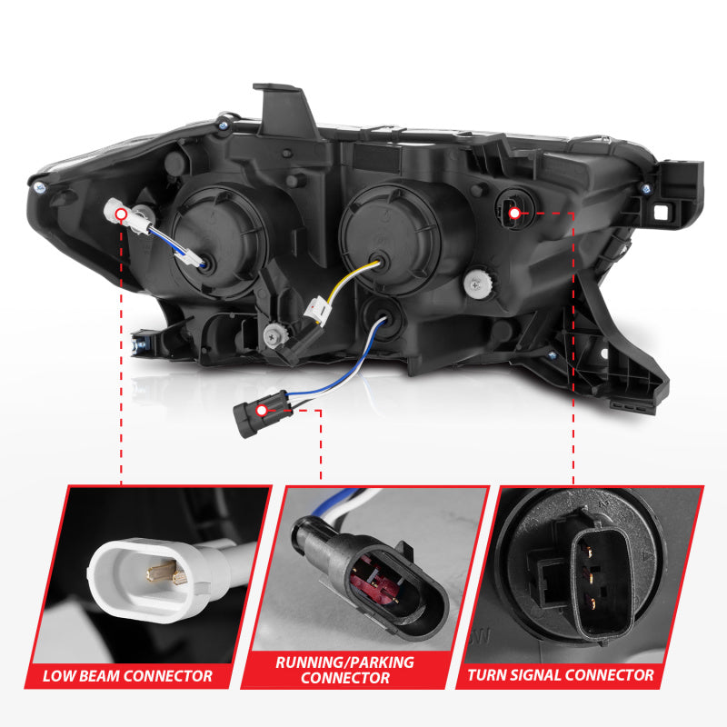 ANZO 16-22 Toyota Tacoma SR/SR5 ONLY Full LED Proj Headlights w/Light Bar Seq. Blk w/Initiation Lgt - Mammoth Racing -