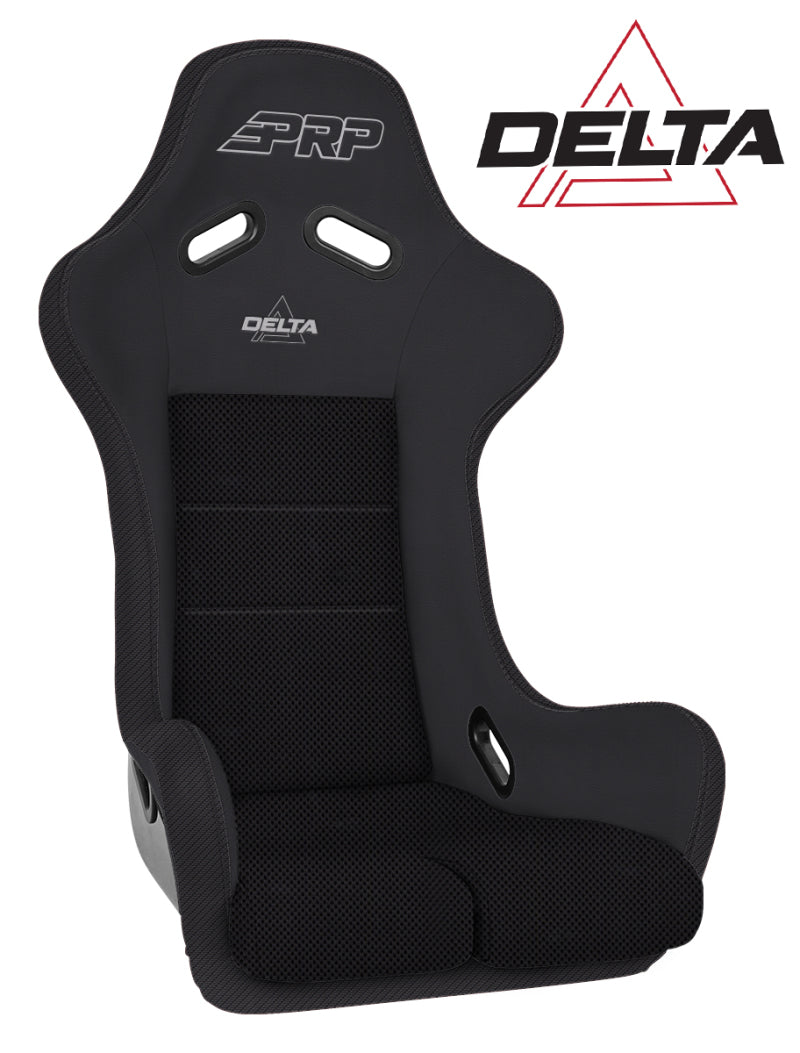 PRP Delta Composite Seat- Black (prp Silver Outline/Delta Silver- Black Stitching) - Mammoth Racing -