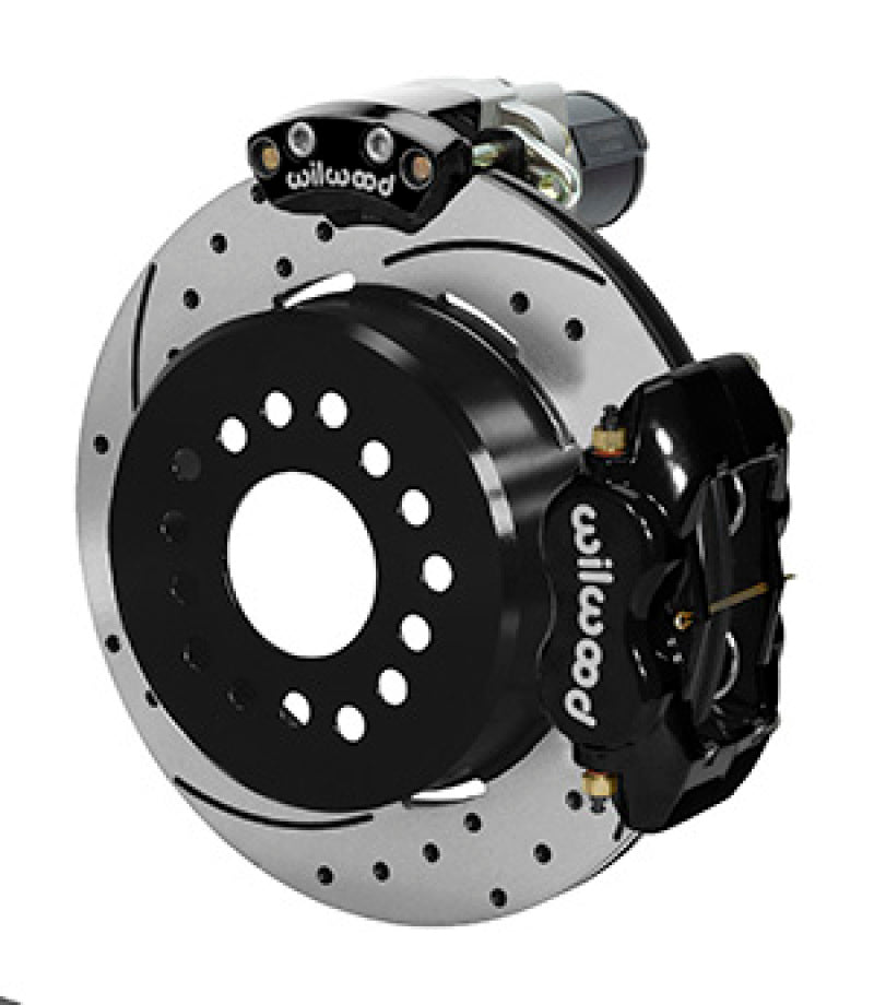 Wilwood Forged Dynalite Rear Electronic Parking Brake Kit -Black Powder Coat Caliper - SRP D/S Rotor - My Store