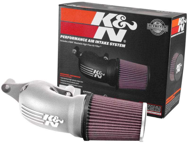 K&N 17-18 Harley Davidson Touring Models Performance Air Intake System Silver - Mammoth Racing -