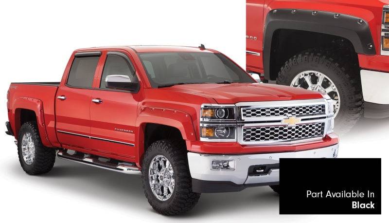 Bushwacker 16-18 Chevy Silverado 1500 Fleetside Pocket Style Flares 4pc 69.3in Bed - Black - Mammoth Racing -