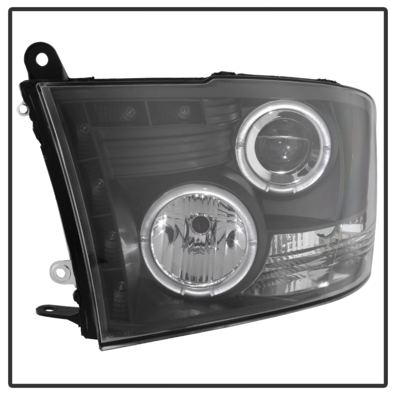 Spyder Dodge Ram 1500 09-14 10-14 Projector Headlights Halogen- LED Halo LED - Blk PRO-YD-DR09-HL-BK - Mammoth Racing -