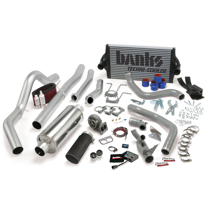 Banks Power 94-97 Ford 7.3L CCLB Auto PowerPack System - SS Single Exhaust w/ Black Tip - Mammoth Racing -