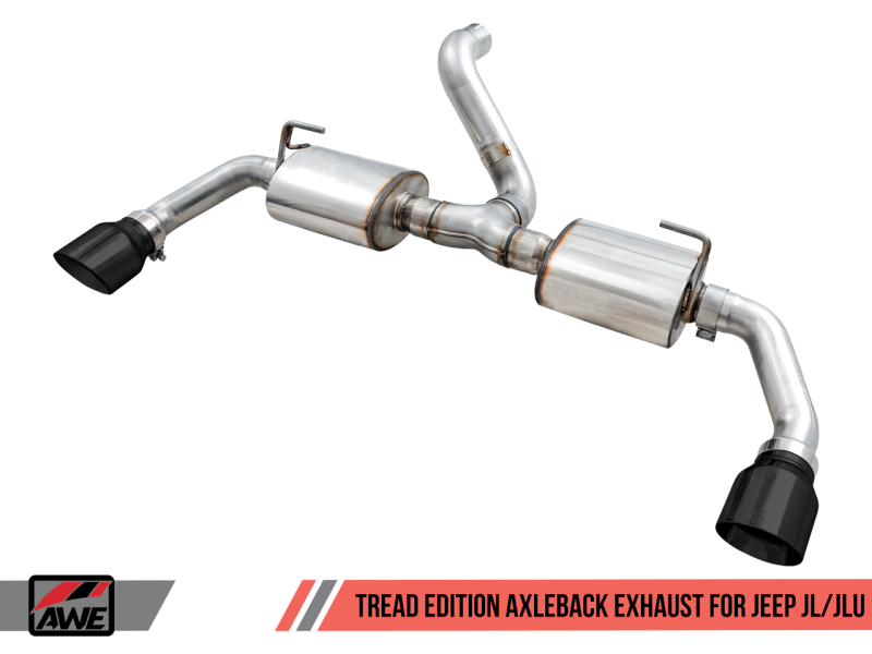AWE Tuning 2018+ Jeep Wrangler JL/JLU Tread Edition Axle-Back Dual Exhaust - Diamond Black Tips - My Store