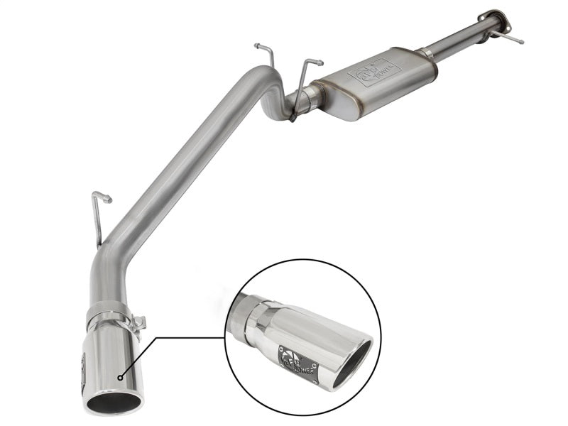 aFe Mach Force-XP Exhaust 3in CB SS 15-17 GM Colorado/Canyon 2.5L/3.6L Side Exit w/ Polished Tip - Mammoth Racing -