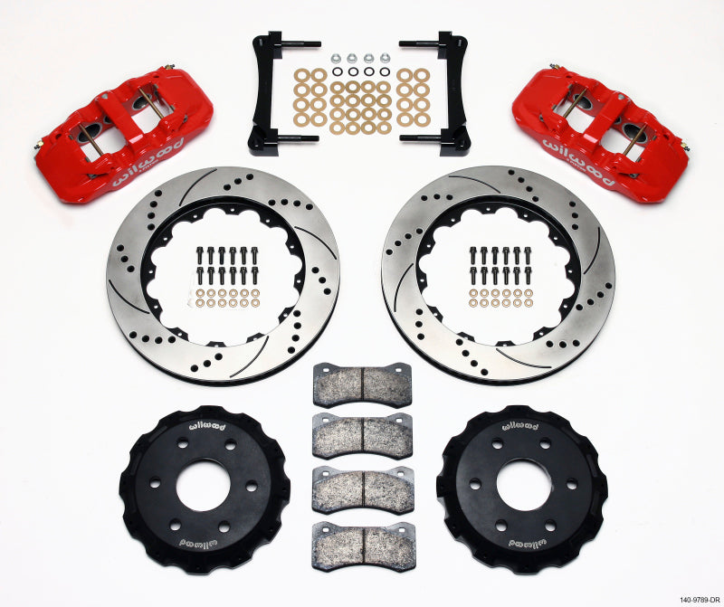 Wilwood Aero6 Front Truck Kit 14.25in Drill Red 1999-2014 GM Truck/SUV 1500 - My Store